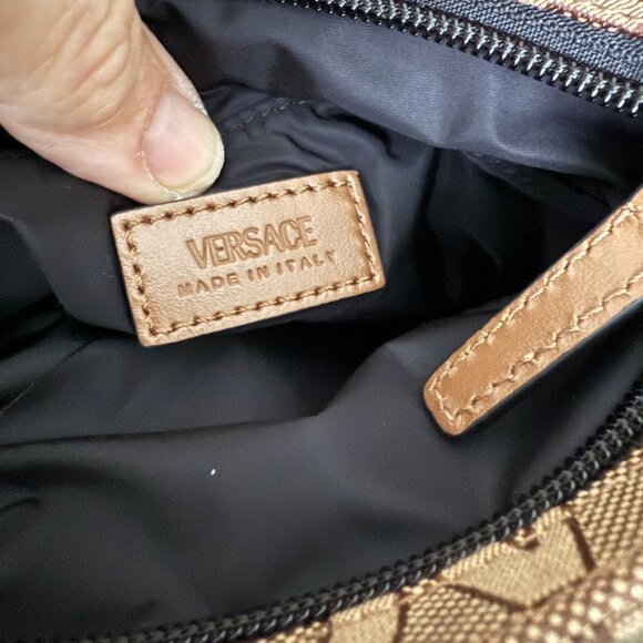 Versace 1020745 La Medusa Canvas Fabric Logo Crossbody All over Bag - Picture 11 of 16